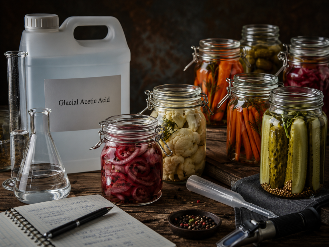 Glacial acetic acid is used in the production of Food Preservation Liquids