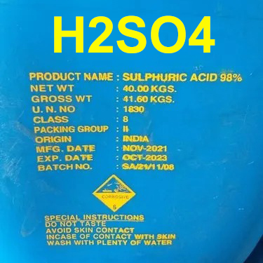 ISO 98% Sulfuric Acid in Gold Minging, Battery, Power Plant, Petroleum, Gas, Fertilizer, Leather, Electronics, Electroplating, Water Treatment