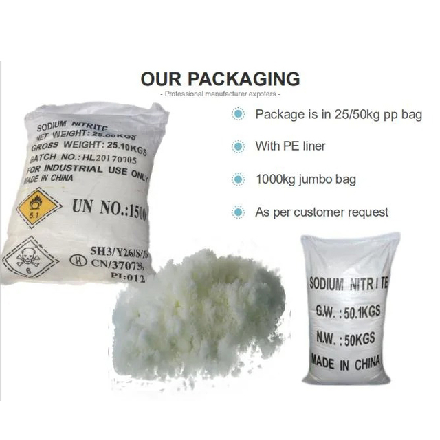 CAS 7632-00-0 99% Min 25kg Bags Nano2 Sodium Nitrite